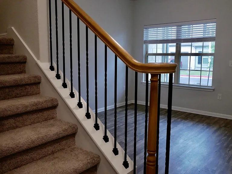View of the front entry and flex room.
