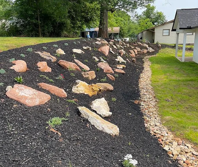 Backyard off of covered patio