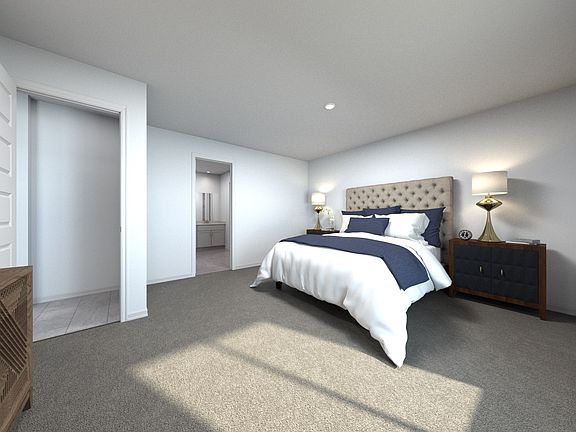 Primary bedroom of the Chesapeake floorplan.