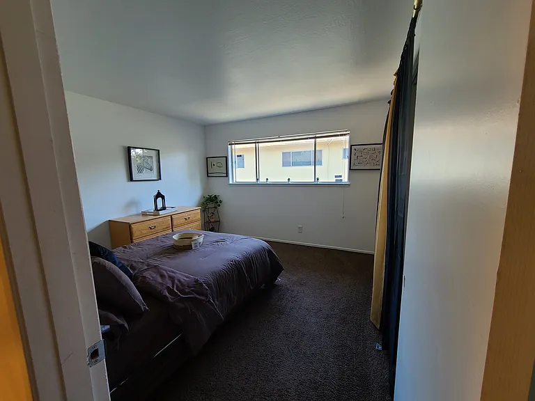 Relax in the master bedroom as you nap in between shifts.