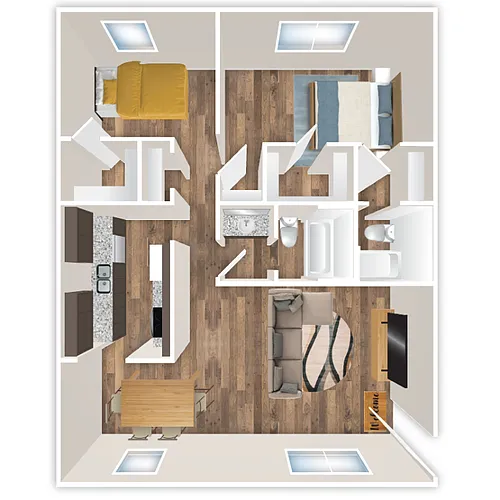 Floor plan 2 Bed/2 Bath