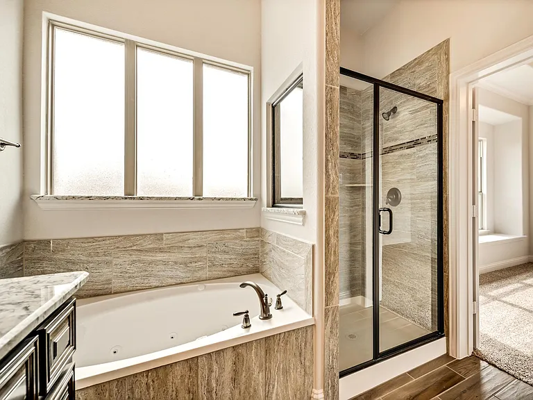 Jetted tub and shower in Master bath