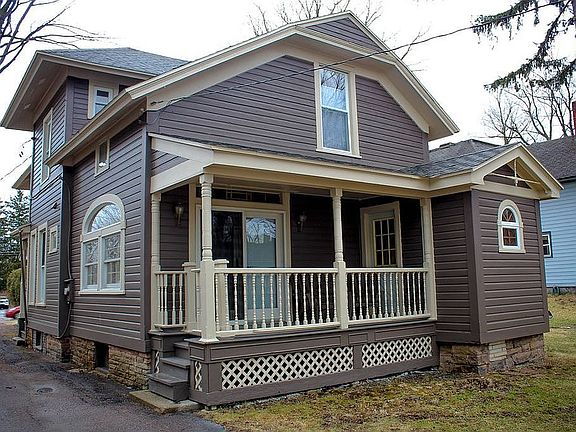 Porch overlooking backyard.