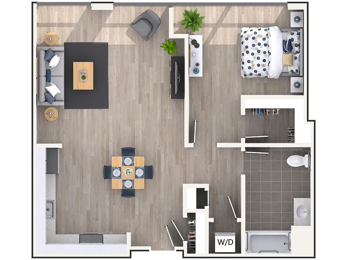 Floor plan One Bedroom One Bath