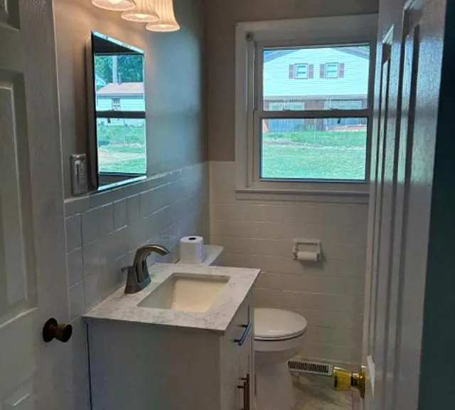 New vanity and toilet.