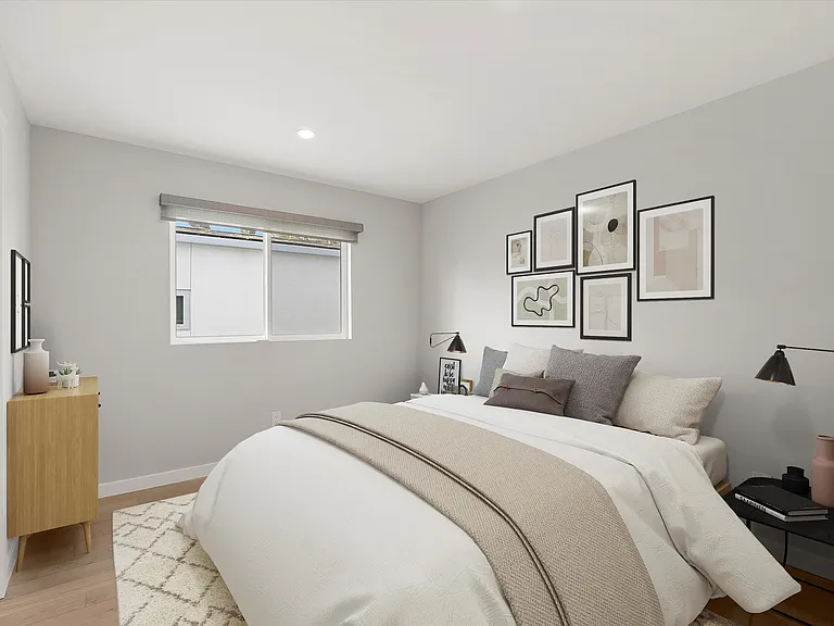 Bedroom with Decor, walk in closet to the left of the widow