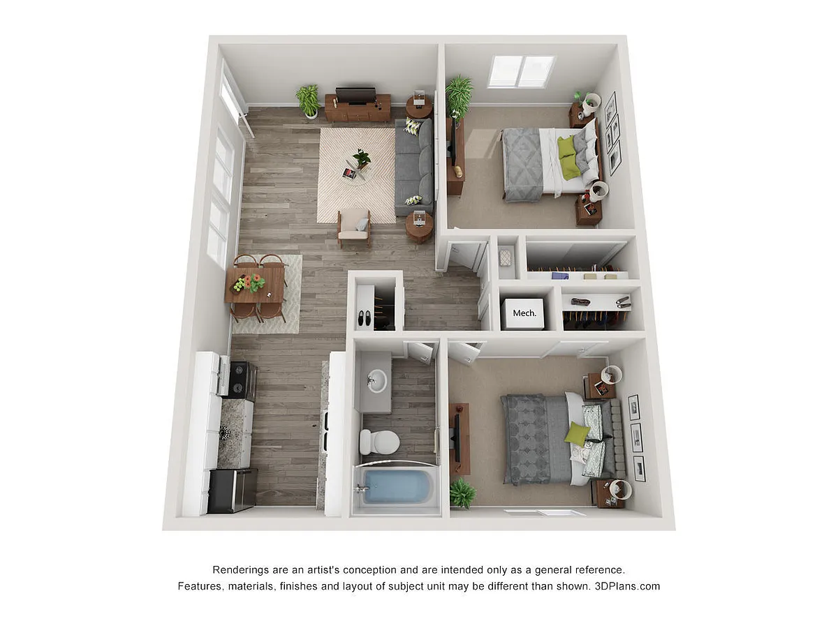 Floor plan 2x1b-ch