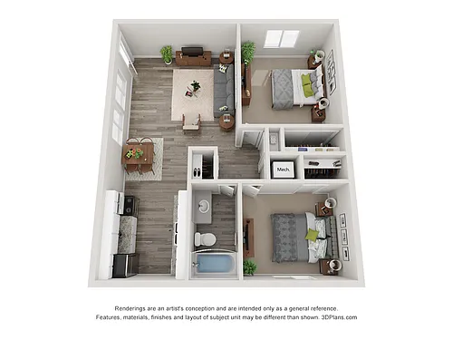 Floor plan 2x1b-ch
