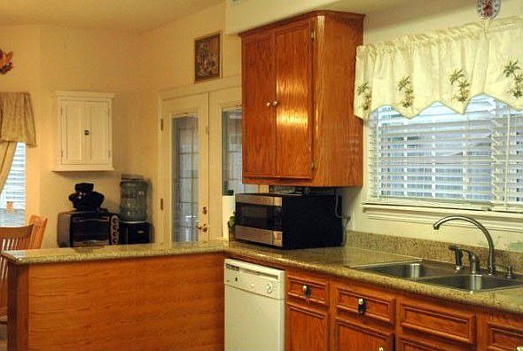 Large kitchen with granite