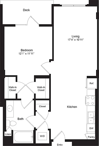 Floor plan One Bedroom G