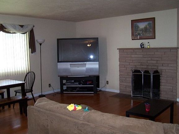 Spacious Living Room with Fireplace