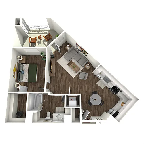 Floor plan 1A - 1 Bed 1 Bath