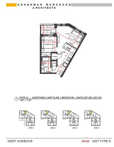 Floor plan 1 bd G