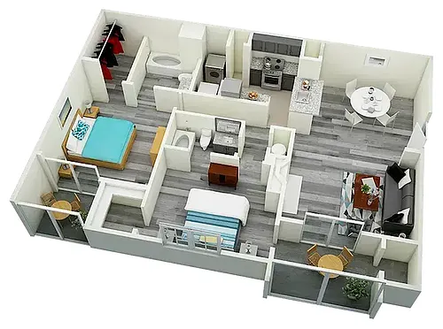 Floor plan Vetra Research Park Two Bedroom