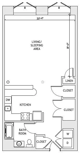 Floor plan STUDIO 1BA