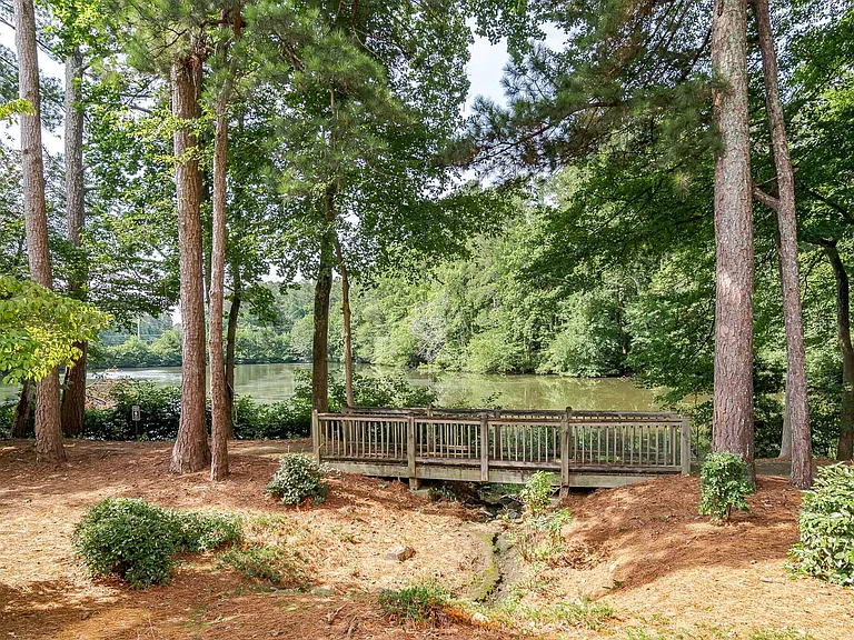 Walking trail overlooking lake