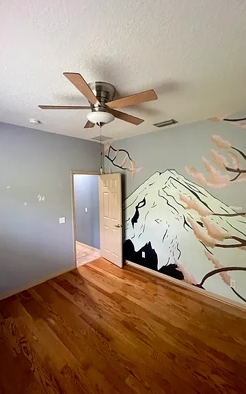 Bedroom #3: We will paint over this mural at the lessee's request.
