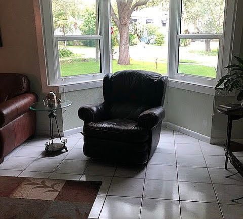 Bay window in living room