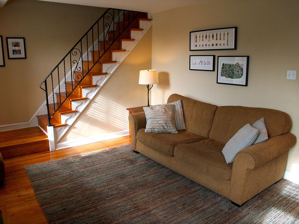 Living Room with Refinished Oak Floors