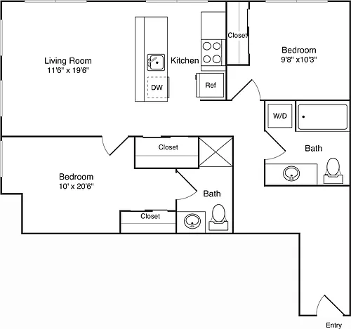 Floor plan 2 Bedroom I
