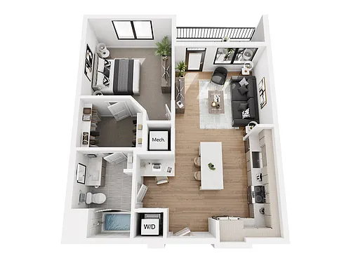 Floor plan 1BR-C
