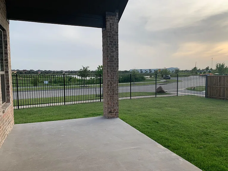 Backyard with water views