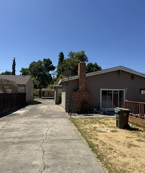 Driveway and backyard