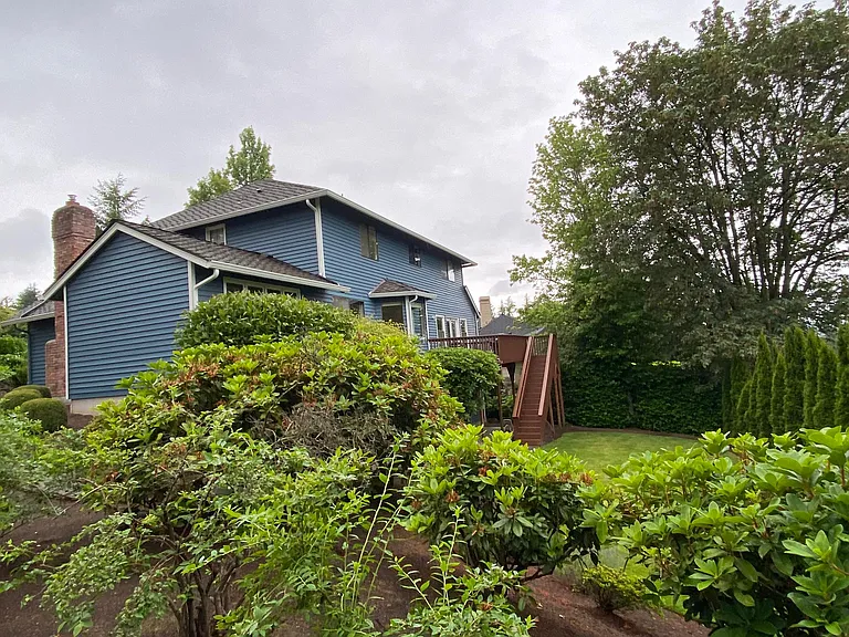 Large Backyard with fruit trees
