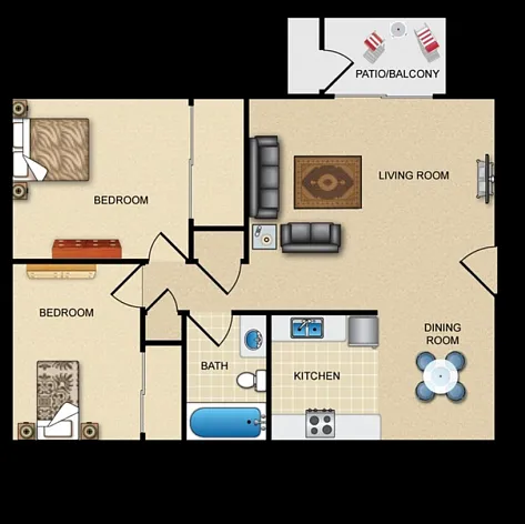 2 Bedroom / 1 Bath 2 Bedroom / 1 Bath