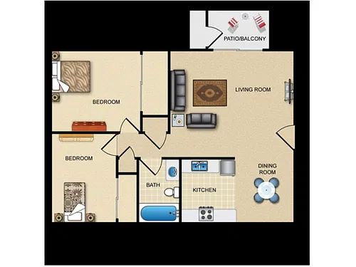 Floor plan 2x1 BD
