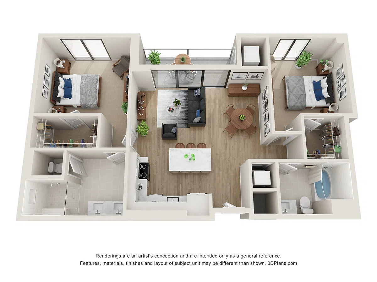Floor plan 2 Bed/2 Bath-B