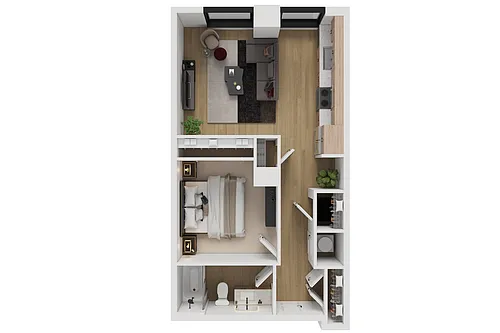 Floor plan 1 Bedroom Apartment