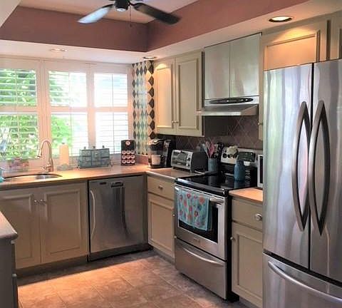 Kitchen Area and Plantation Shutters on windows