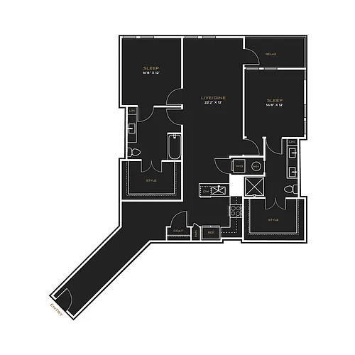 Floor plan 2BD - C