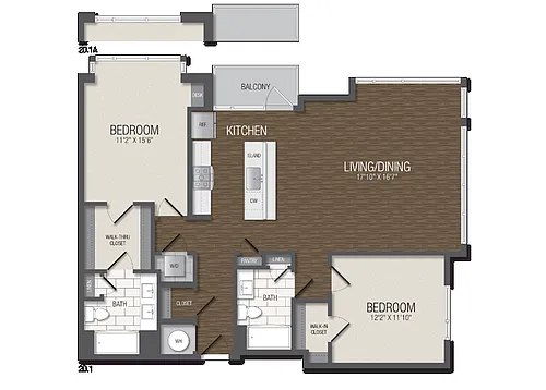 Floor plan T.2D1A