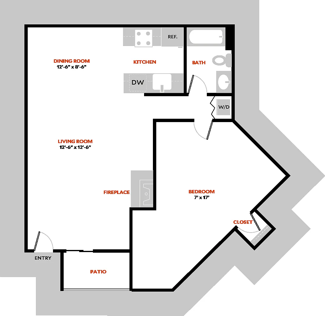 Floor plan Plan 1DR