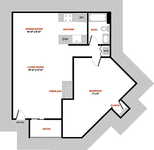 Floor plan Plan 1DR