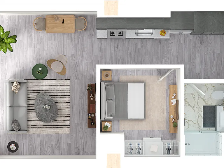Walnut - 1 BD / 1 BA - 728 SF Walnut - 1 BD / 1 BA - 728 SF