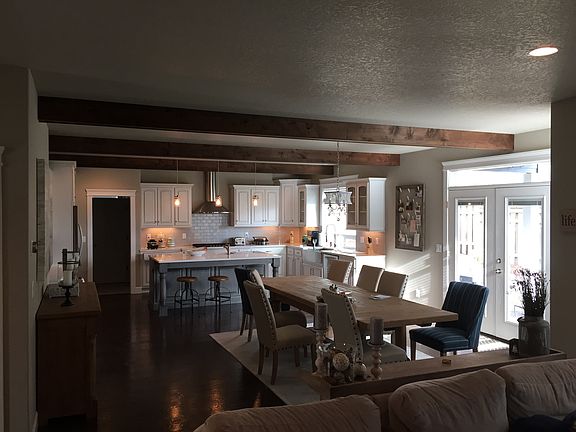 Kitchen / Dining Area w/ Exposed Wood Beams