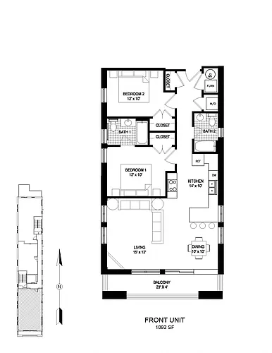 Floor plan 01 Tier - 2 Bed