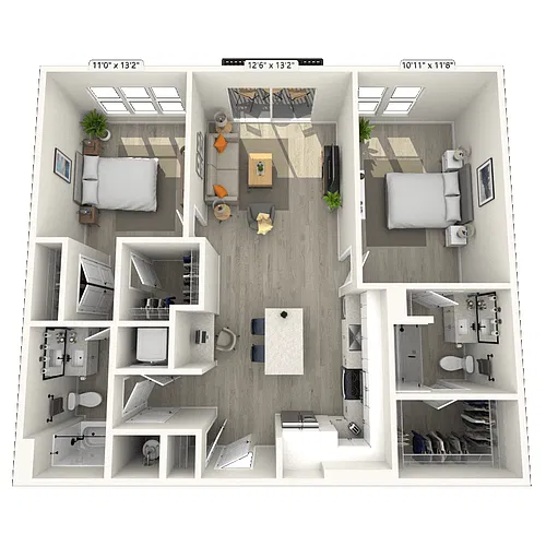 Floor plan B3 2x2 1120 SF-FP