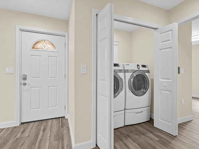 Washer and dryer.