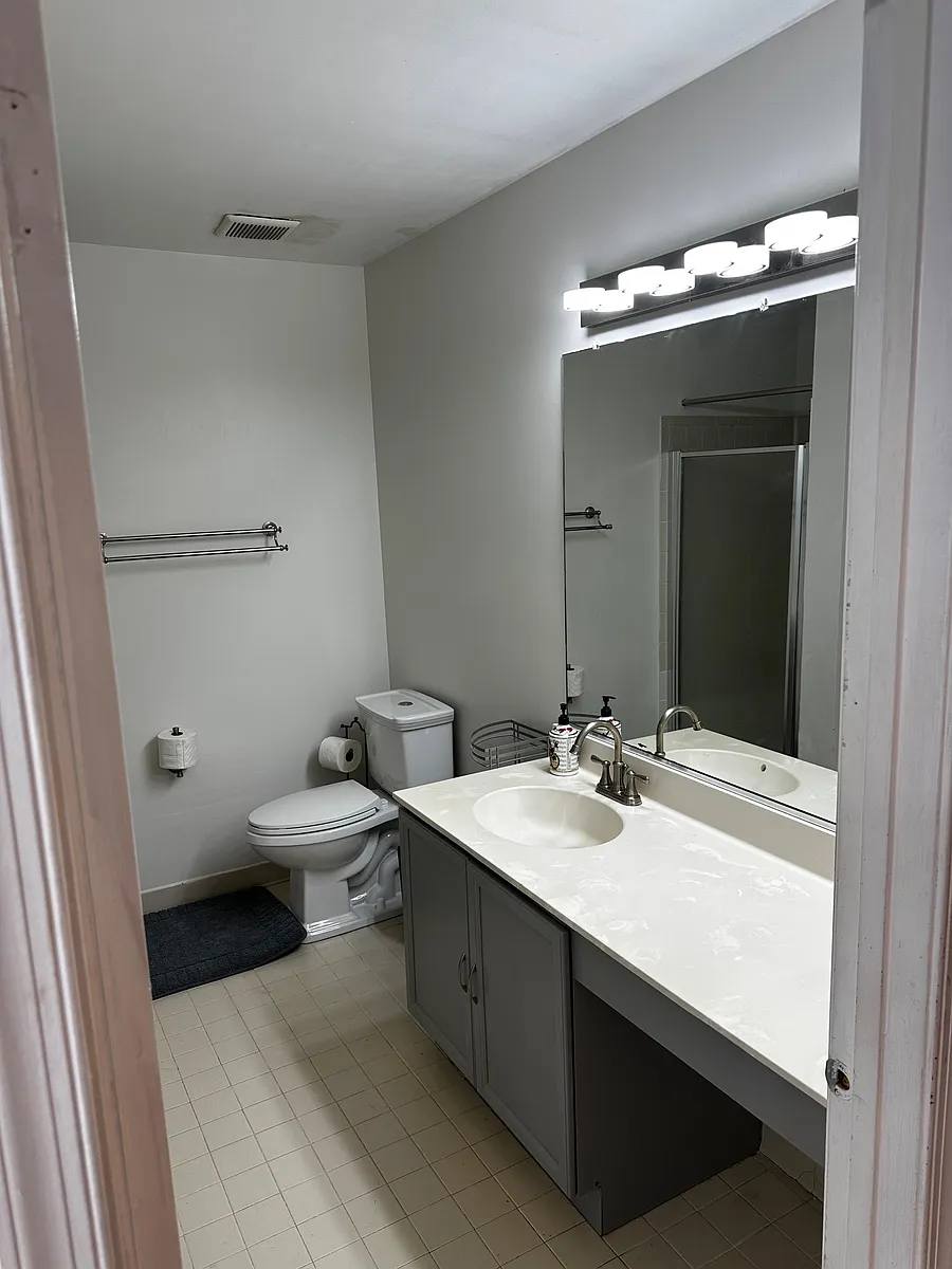 Full bathroom with a long vanity, ample counter space, large mirror, and a tub/shower combo for daily convenience. - Wenzel Ln