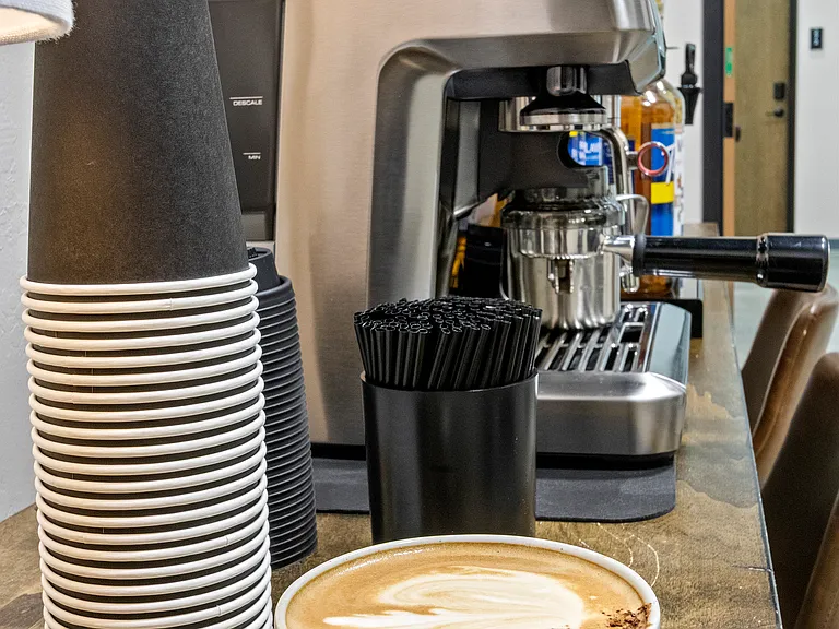 It's more than coffee- it's connection. Stop by for a handcrafted cup and a conversation with Eugene, our in-house Community Resource Advocate. Our coffee bar is just one way we care beyond the basics.