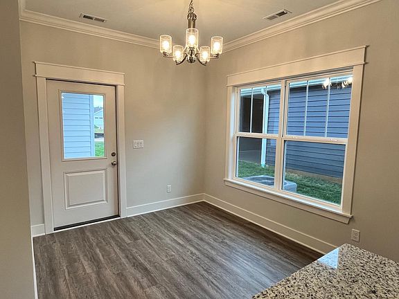Dining area and rear access.