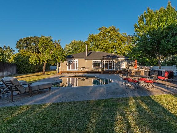 back yard view from bocce court