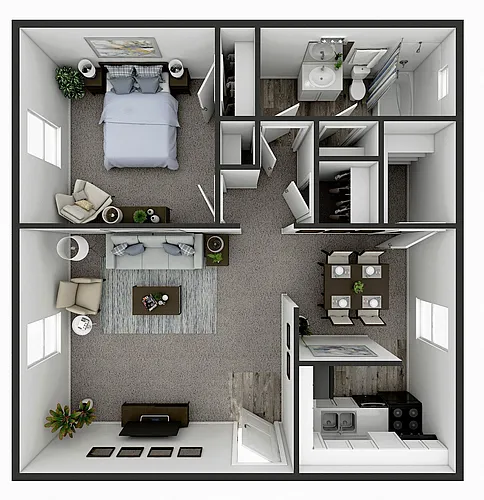 Floor plan 1 BR Garden - Forest Hill Drive