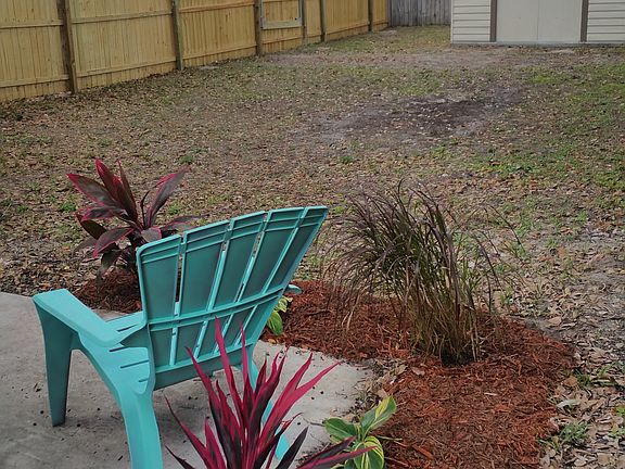 Private, fenced backyard