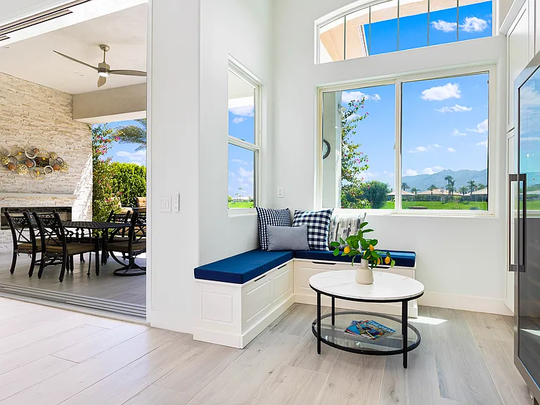 Read a magazine and savor a freshly brewed cup of coffee in the morning from this breakfast nook!