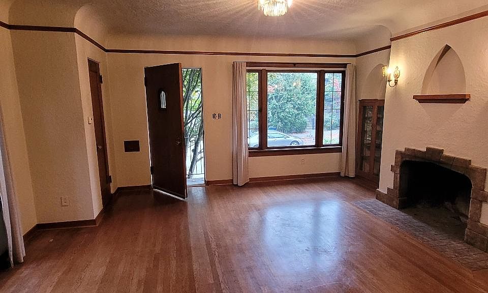 Living room with built-in bookcases